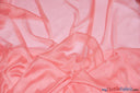 Two Tone Chiffon Fabric | Iridescent Chiffon Fabric | 60" Wide | Clean Edge | Multiple Colors | Continuous Yards | Fabric mytextilefabric Yards Coral 