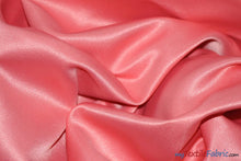 Load image into Gallery viewer, Stretch Matte Satin Peau de Soie Fabric | 60&quot; Wide | Stretch Duchess Satin | Stretch Dull Lamour Satin for Bridal, Wedding, Costumes, Bridesmaid Dress Fabric mytextilefabric Yards Coral 