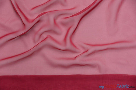 Chiffon Fabric | Super Soft & Flowy | 60" Wide | By the Continuous Yard | Multiple Colors | Fabric mytextilefabric Yards Cranberry 