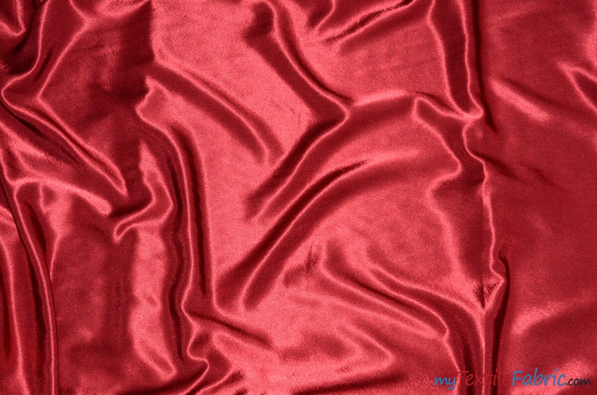 Crepe Back Satin | Korea Quality | 60" Wide | Continuous Yards | Multiple Colors | Fabric mytextilefabric Yards Cranberry 
