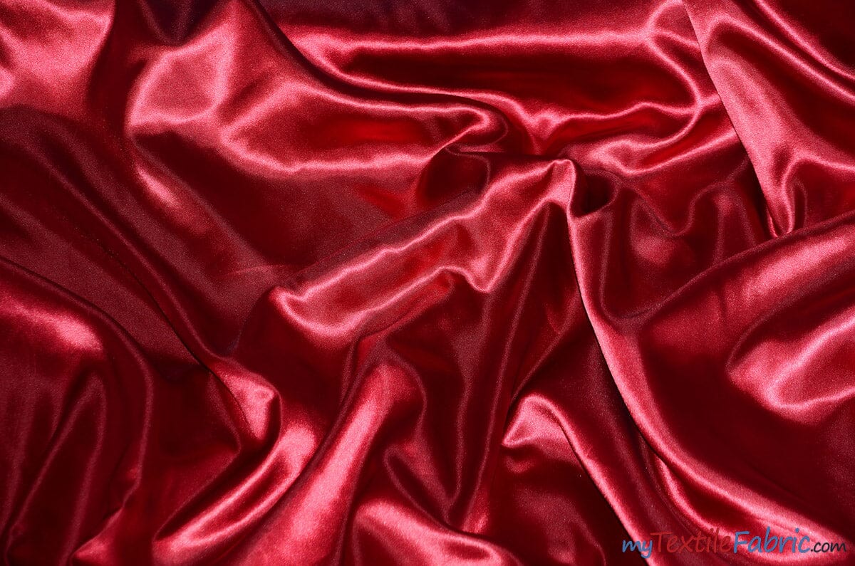 Charmeuse Satin | Silky Soft Satin | 60" Wide | 3"x3" Sample Swatch Page | Fabric mytextilefabric Sample Swatches Cranberry 