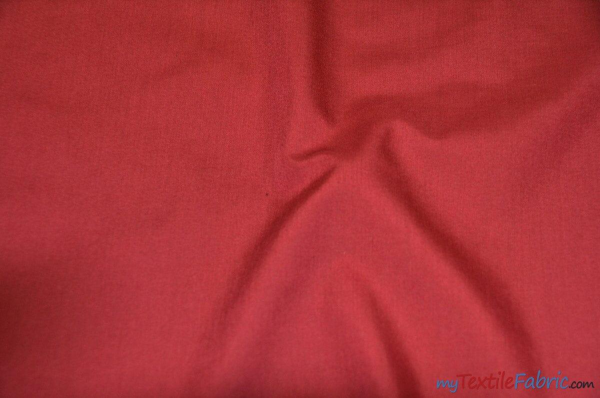 Polyester Cotton Broadcloth Fabric | 60" Wide | Solid Colors | Wholesale Bolt | Multiple Colors | Fabric mytextilefabric Bolts Cranberry 