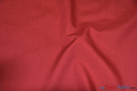 Polyester Cotton Broadcloth Fabric | 60" Wide | Solid Colors | Wholesale Bolt | Multiple Colors | Fabric mytextilefabric Bolts Cranberry 