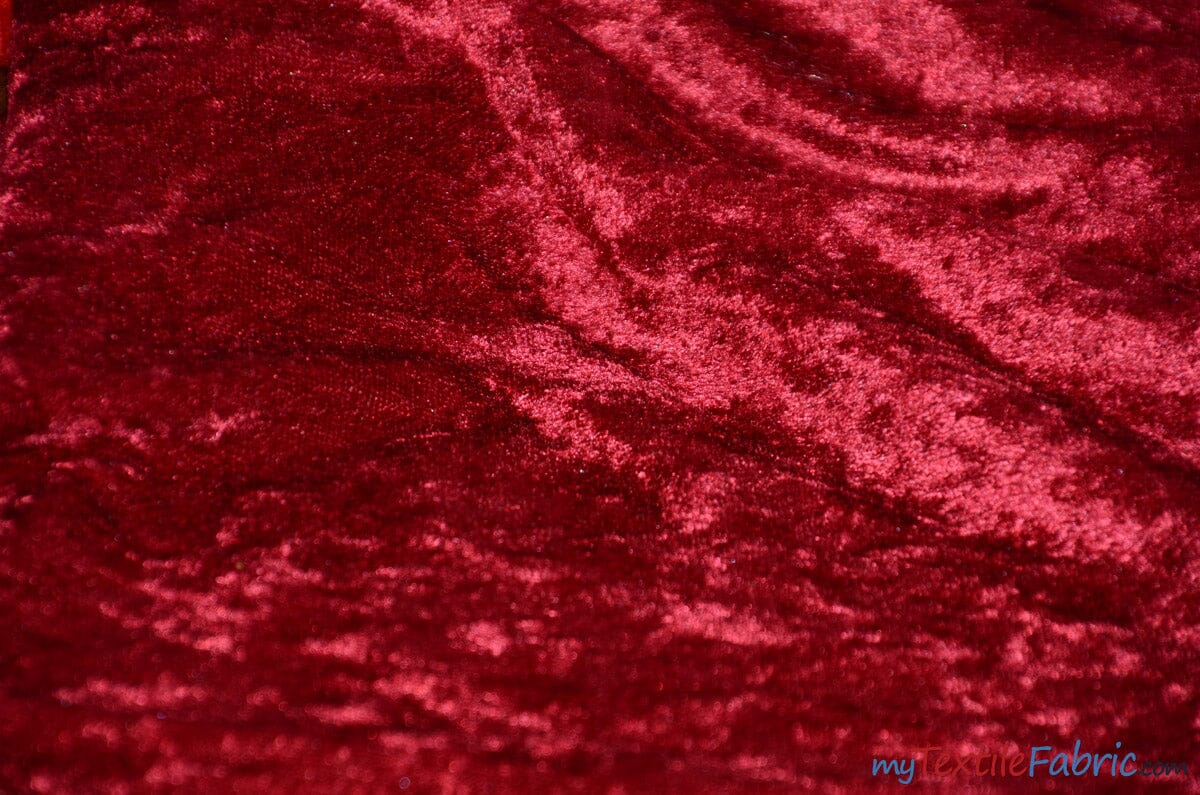 Panne Velvet Fabric | 60" Wide | Crush Panne Velour | Apparel, Costumes, Cosplay, Curtains, Drapery & Home Decor | Fabric mytextilefabric Yards Cranberry 