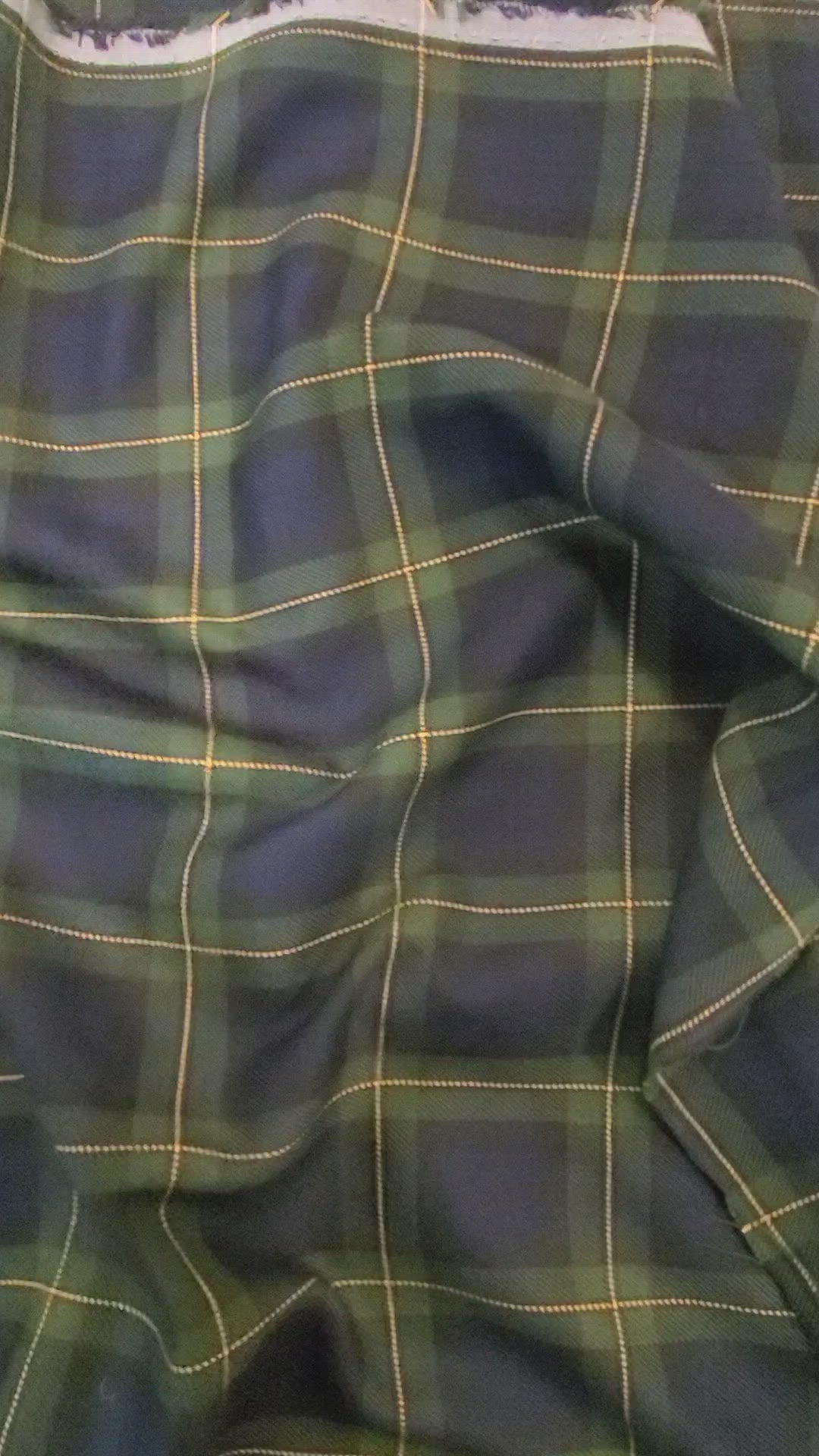 Green Blue Kilt Fabric | 60" Wide | Green Blue Tartan Fabric | Soft Poly Rayon Kilt | Decor, Napkins, Scarves, Costumes, Blanket, Face Mask, Kilt |