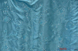 Aurora Taffeta Embroidery | Embroidered Floral Taffeta | 54" Wide | Multiple Colors | Fabric mytextilefabric Yards Dark Aqua 