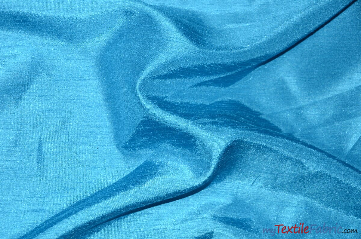 Shantung Satin Fabric | Satin Dupioni Silk Fabric | 60" Wide | Multiple Colors | Continuous Yards | Fabric mytextilefabric Yards Dark Aqua 