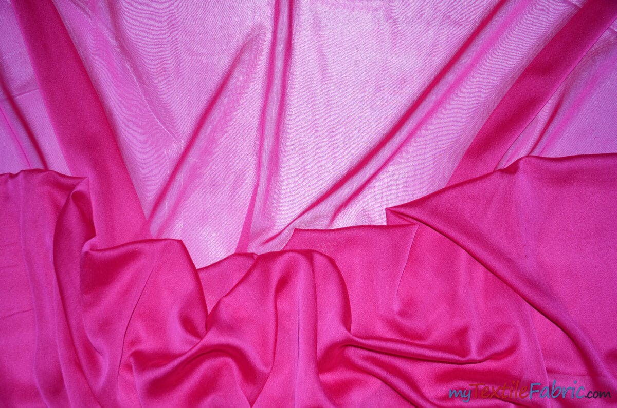 Two Tone Chiffon Fabric | Iridescent Chiffon Fabric | 60" Wide | Clean Edge | Multiple Colors | Sample Swatches | Fabric mytextilefabric Sample Swatches Dark Fuchsia 