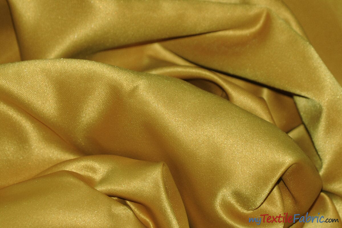 L'Amour Satin Fabric | Polyester Matte Satin | Peau De Soie | 60" Wide | Sample Swatch | Wedding Dress, Tablecloth, Multiple Colors | Fabric mytextilefabric Sample Swatches Dark Gold 