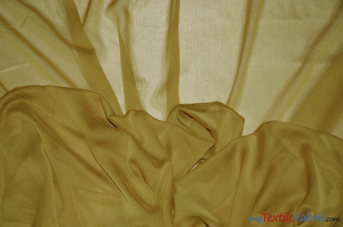 Two Tone Chiffon Fabric | Iridescent Chiffon Fabric | 60" Wide | Clean Edge | Multiple Colors | Sample Swatches | Fabric mytextilefabric Sample Swatches Dark Gold 