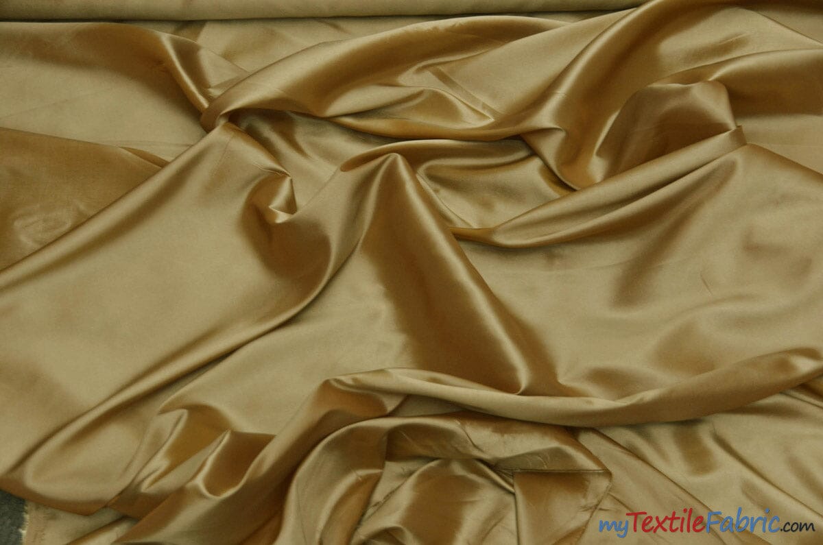 Stretch Taffeta Fabric | 60" Wide | Multiple Solid Colors | Sample Swatch | Costumes, Apparel, Cosplay, Designs | Fabric mytextilefabric Sample Swatches Dark Gold 