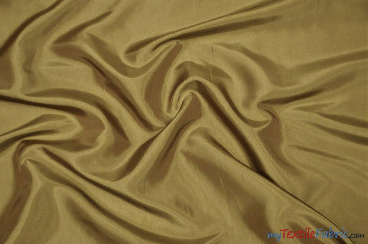 Taffeta Fabric | Two Tone Taffeta Fabric | Non Stretch Taffeta | 60" Wide | Multiple Solid Colors | Continuous Yards | Fabric mytextilefabric Yards Dark Gold 