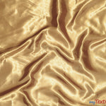 Load image into Gallery viewer, Silky Soft Medium Satin Fabric | Lightweight Event Drapery Satin | 60&quot; Wide | Economic Satin by the Wholesale Bolt | Fabric mytextilefabric Bolts Dark Gold 0002 
