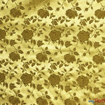 Load image into Gallery viewer, Satin Jacquard | Satin Flower Brocade | 60&quot; Wide | Sold by the Continuous Yard | Fabric mytextilefabric Yards Dark Gold 
