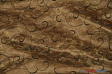 Swirl Organza Fabric | Embroidered Swirl Sheer | 54" Wide | Multiple Colors | Fabric mytextilefabric Yards Dark Gold 