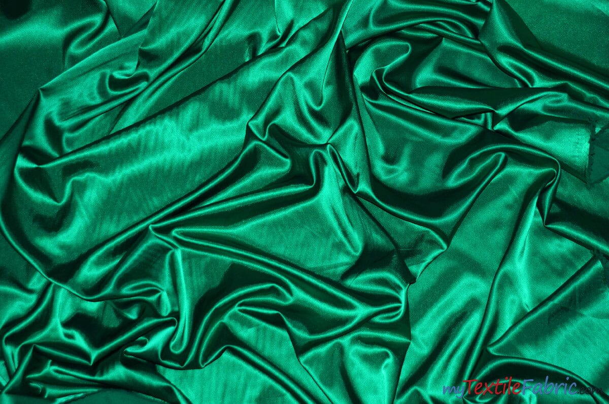 Silky Soft Medium Satin Fabric | Lightweight Event Drapery Satin | 60" Wide | Economic Satin by the Wholesale Bolt | Fabric mytextilefabric Bolts Dark Jade 0045 