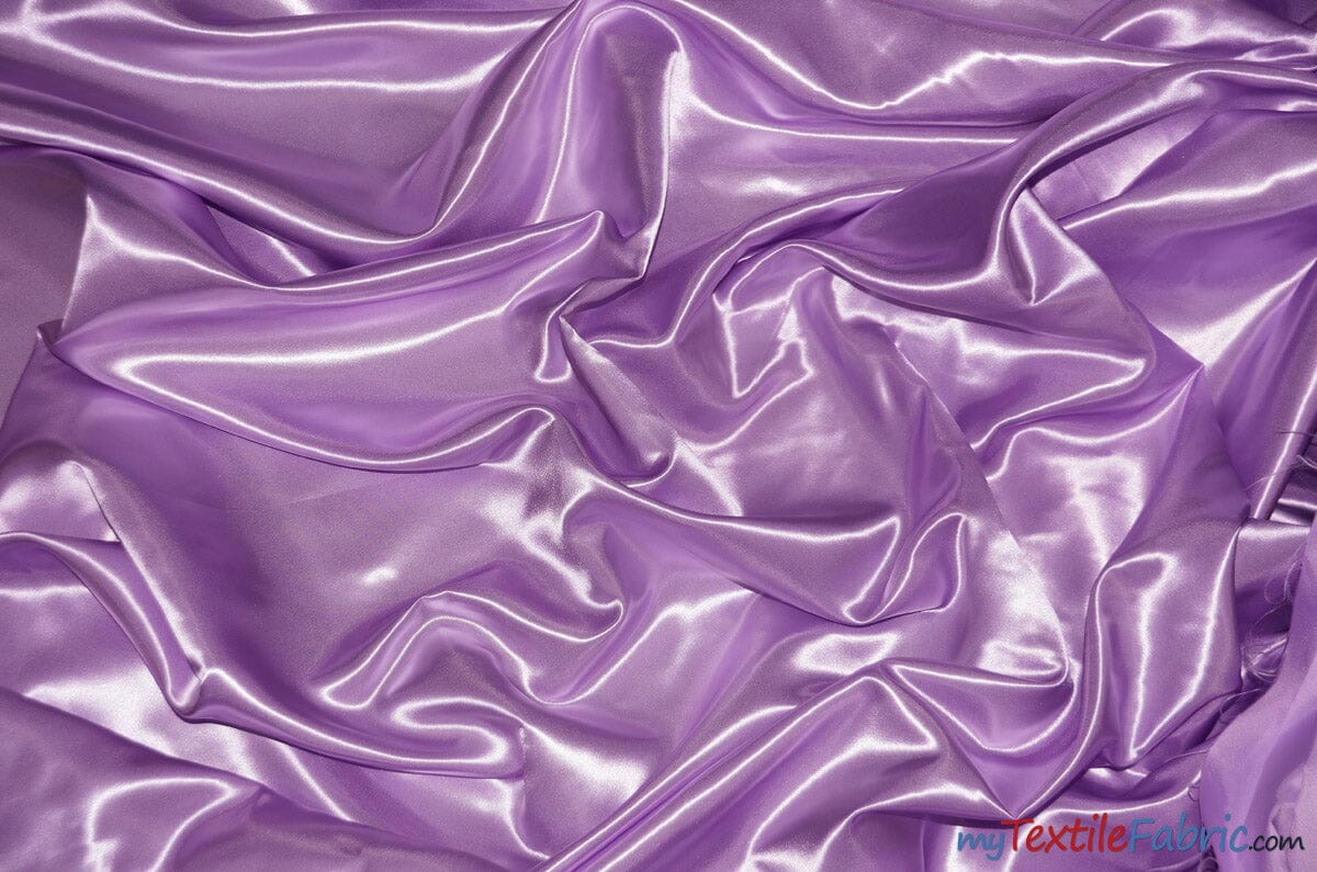 Silky Soft Medium Satin Fabric | Lightweight Event Drapery Satin | 60" Wide | Economic Satin by the Wholesale Bolt | Fabric mytextilefabric Bolts Dark Lavender 0084 