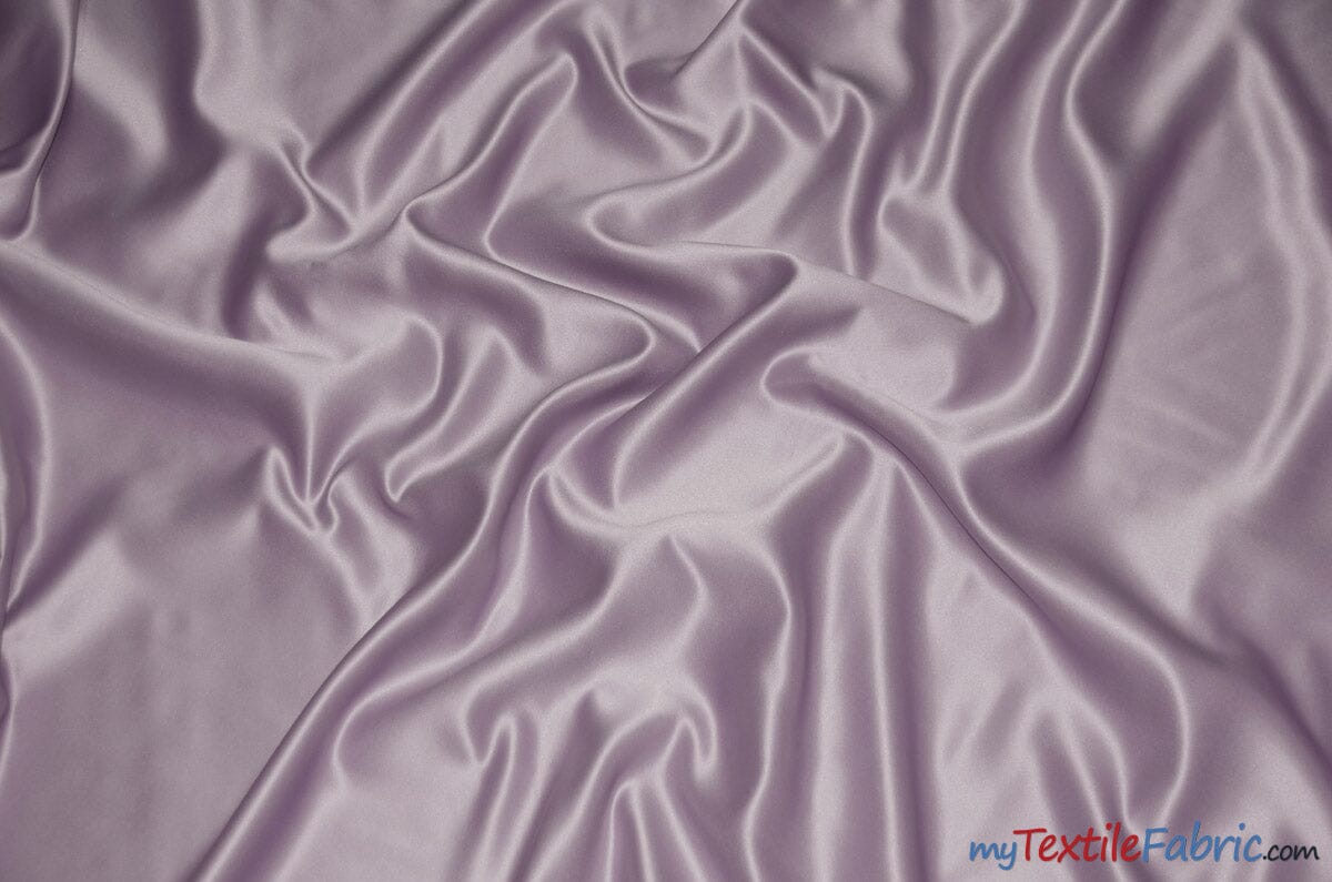 L'Amour Satin Fabric | Polyester Matte Satin | Peau De Soie | 60" Wide | Wholesale Bolt | Wedding Dress, Tablecloth, Multiple Colors | Fabric mytextilefabric Bolts Dark Lilac 