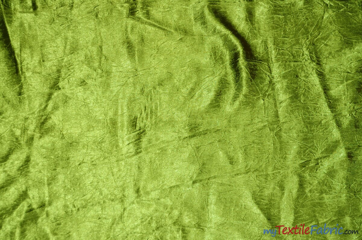 Silky Crush Satin | Crush Charmeuse Bichon Satin | 54" Wide | Continuous Yards | Multiple Colors | Fabric mytextilefabric Yards Dark Lime 