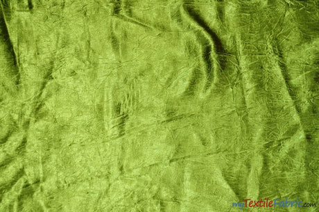 Silky Crush Satin | Crush Charmeuse Bichon Satin | 54" Wide | Wholesale Bolt | Multiple Colors | Fabric mytextilefabric Bolts Dark Lime 