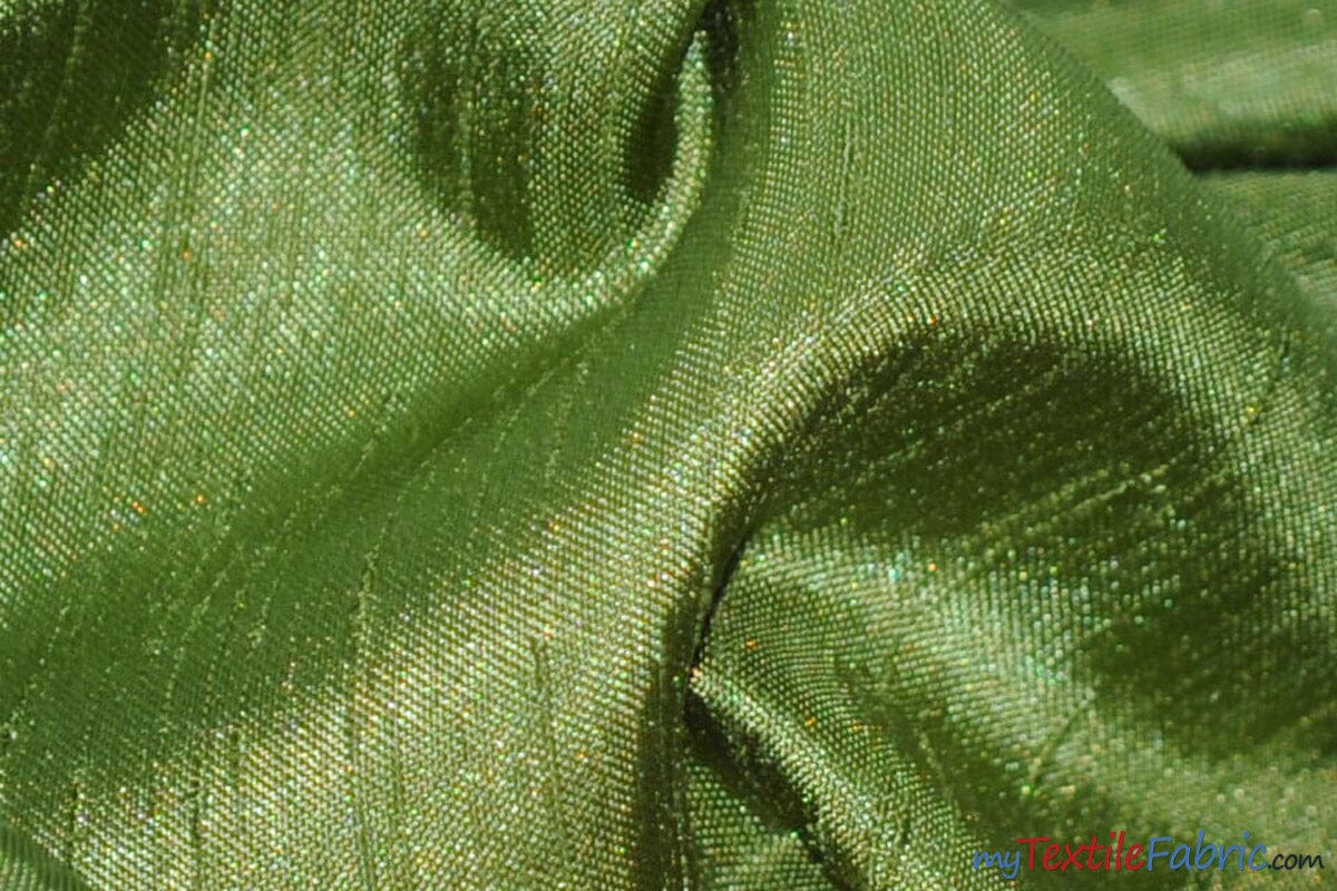Shantung Satin Fabric | Satin Dupioni Silk Fabric | 60" Wide | Multiple Colors | Wholesale Bolt | Fabric mytextilefabric Bolts Dark Lime 