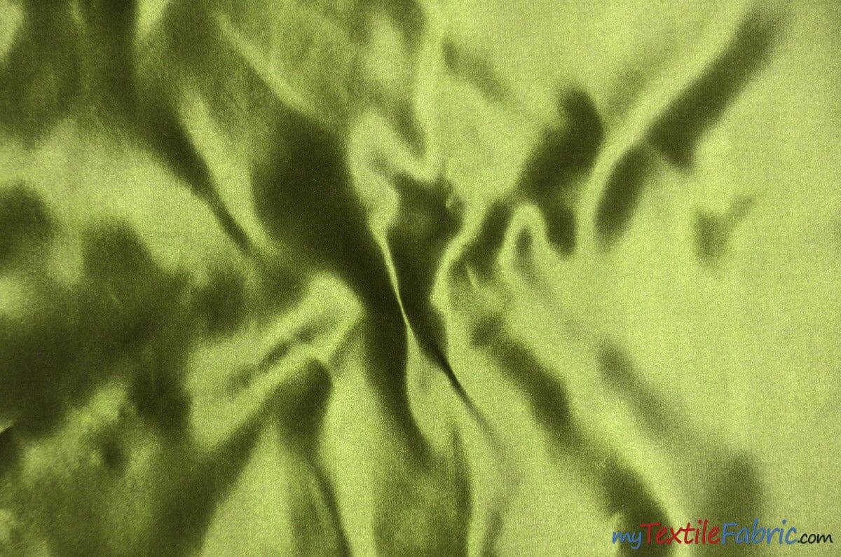 Bridal Satin Fabric | Shiny Bridal Satin | 60" Wide | Sample Swatch | Fabric mytextilefabric Sample Swatches Dark Lime 