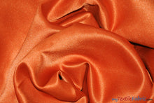 Load image into Gallery viewer, L&#39;Amour Satin Fabric | Polyester Matte Satin | Peau De Soie | 60&quot; Wide | Wholesale Bolt | Wedding Dress, Tablecloth, Multiple Colors | Fabric mytextilefabric Bolts Dark Orange 