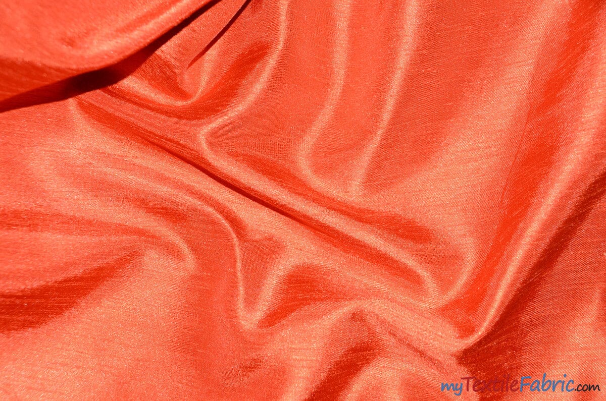 Shantung Satin Fabric | Satin Dupioni Silk Fabric | 60" Wide | Multiple Colors | Sample Swatch | Fabric mytextilefabric Sample Swatches Dark Orange 