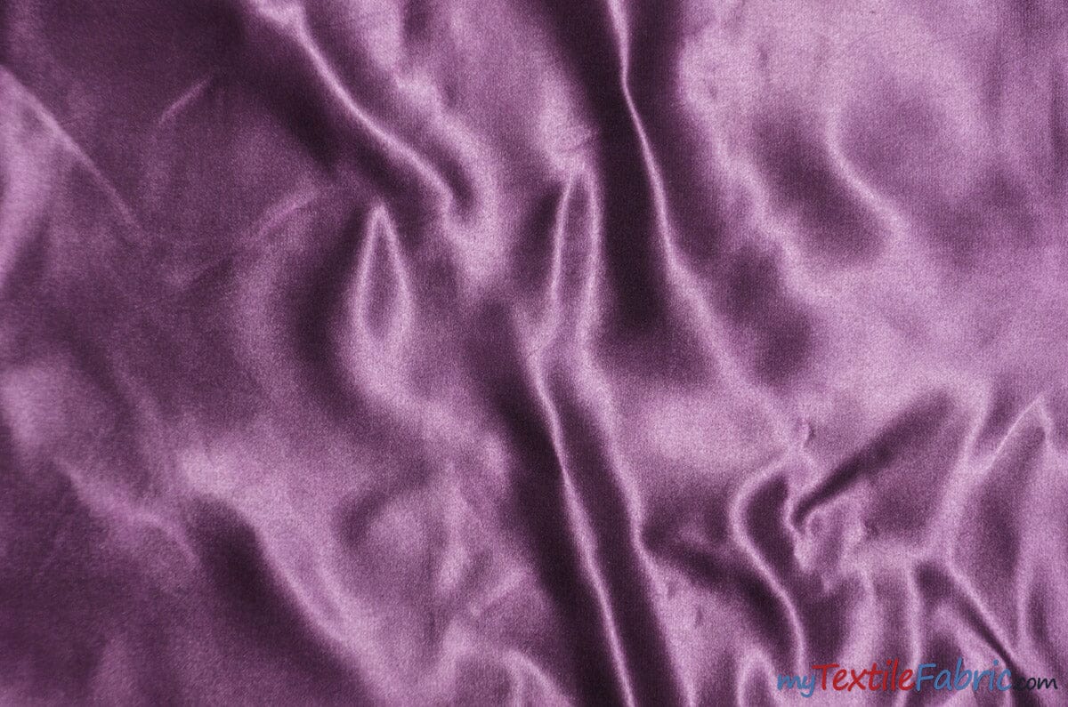Bridal Satin Fabric | Shiny Bridal Satin | 60" Wide | Multiple Colors | Continuous Yards | Fabric mytextilefabric Yards Dark Plum 