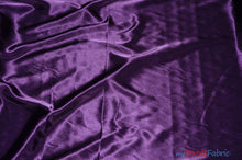 Load image into Gallery viewer, Charmeuse Satin Fabric | Silky Soft Satin | 60&quot; Wide | Wholesale Bolt Only | Multiple Colors | Fabric mytextilefabric Bolts Dark Purple 
