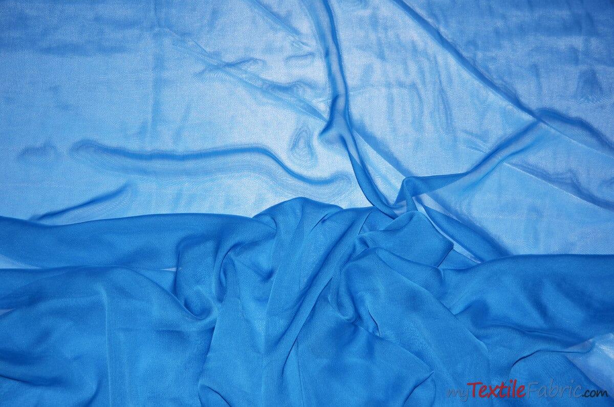 Two Tone Chiffon Fabric | Iridescent Chiffon Fabric | 60" Wide | Clean Edge | Multiple Colors | Continuous Yards | Fabric mytextilefabric Yards Dark Turquoise 