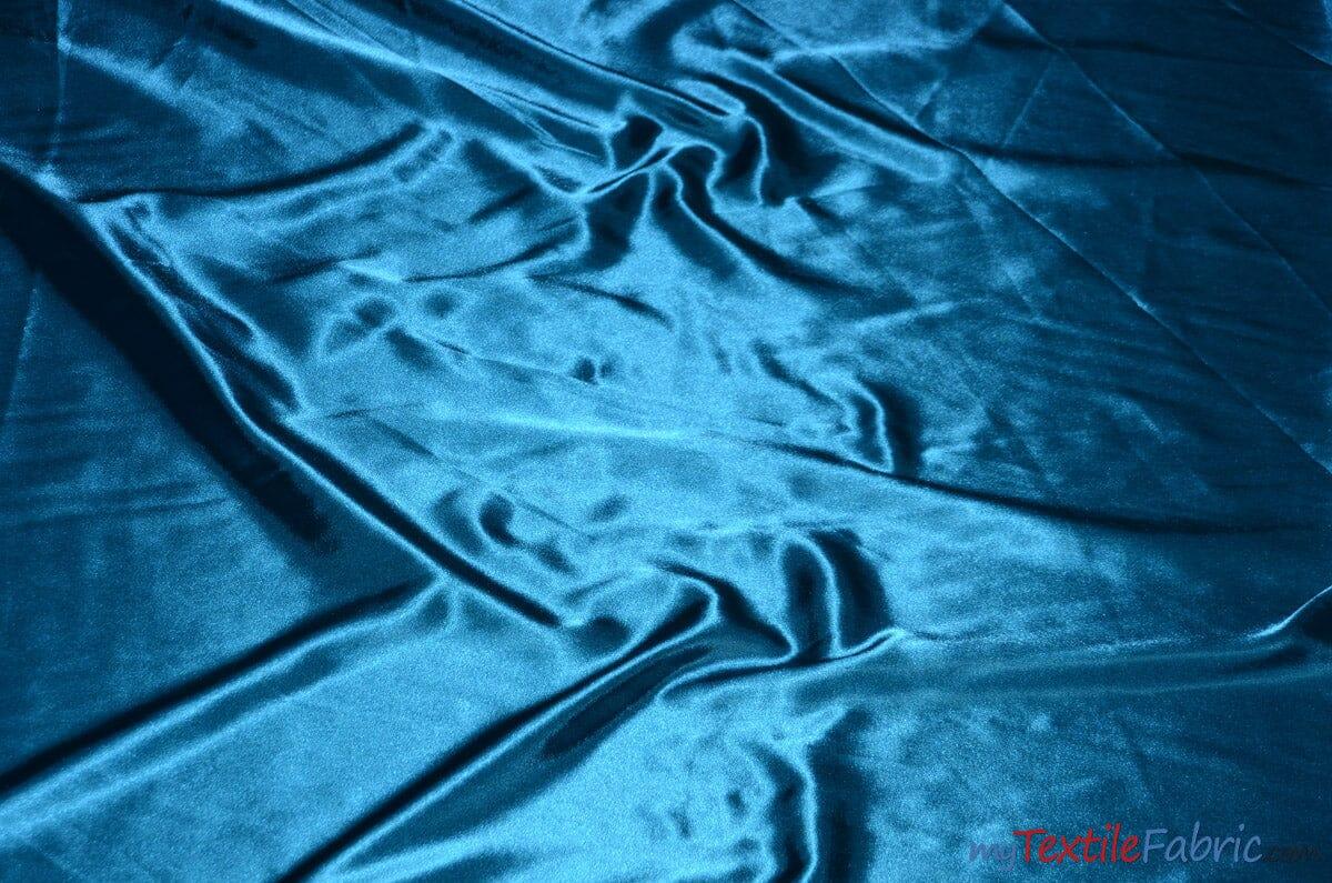 Charmeuse Satin Fabric | Silky Soft Satin | 60" Wide | Continuous Yards | Multiple Colors | Fabric mytextilefabric Yards Dulce Teal 