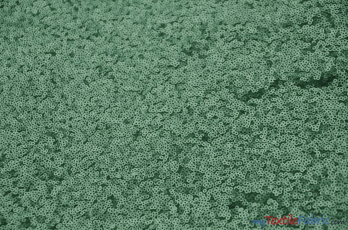 Glitz Mesh Sequins Fabric | 3mm Glitter Sequins | 52" Wide | Multiple Colors | Fabric mytextilefabric Yards Dull Mint 