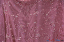 Load image into Gallery viewer, Aurora Taffeta Embroidery | Embroidered Floral Taffeta | 54&quot; Wide | Multiple Colors | Fabric mytextilefabric Yards Dusty Rose 