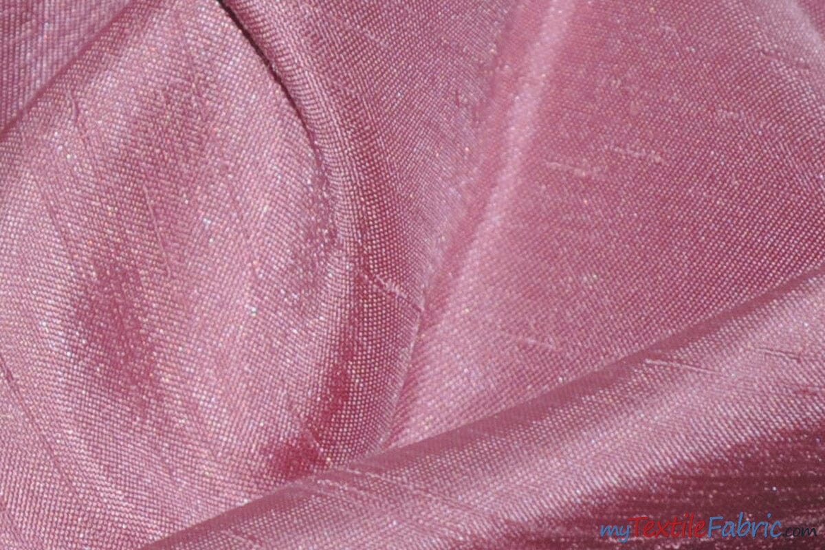 Shantung Satin Fabric | Satin Dupioni Silk Fabric | 60" Wide | Multiple Colors | Continuous Yards | Fabric mytextilefabric Yards Dusty Rose 
