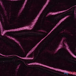 Load image into Gallery viewer, Soft and Plush Stretch Velvet Fabric | Stretch Velvet Spandex | 58&quot; Wide | Spandex Velour for Apparel, Costume, Cosplay, Drapes | Fabric mytextilefabric Yards Eggplant 

