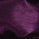 Load image into Gallery viewer, Shantung Satin Fabric | Satin Dupioni Silk Fabric | 60&quot; Wide | Multiple Colors | Sample Swatch | Fabric mytextilefabric Sample Swatches Eggplant 
