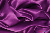 L'Amour Satin Fabric | Polyester Matte Satin | Peau De Soie | 60" Wide | Wholesale Bolt | Wedding Dress, Tablecloth, Multiple Colors | Fabric mytextilefabric Bolts Eggplant 