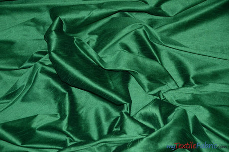 Polyester Silk Fabric | Faux Silk | Polyester Dupioni Fabric | Wholesale Bolt | 54" Wide | Multiple Colors | Fabric mytextilefabric Bolts Flag Green 