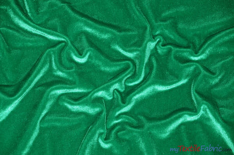 Soft and Plush Stretch Velvet Fabric | Stretch Velvet Spandex | 58" Wide | Spandex Velour for Apparel, Costume, Cosplay, Drapes | Fabric mytextilefabric Yards Flag Green 