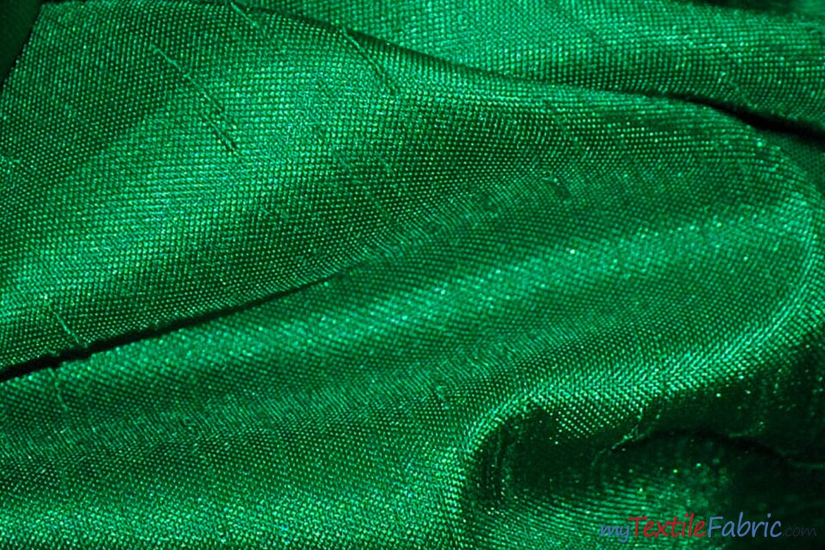 Shantung Satin Fabric | Satin Dupioni Silk Fabric | 60" Wide | Multiple Colors | Wholesale Bolt | Fabric mytextilefabric Bolts Flag Green 