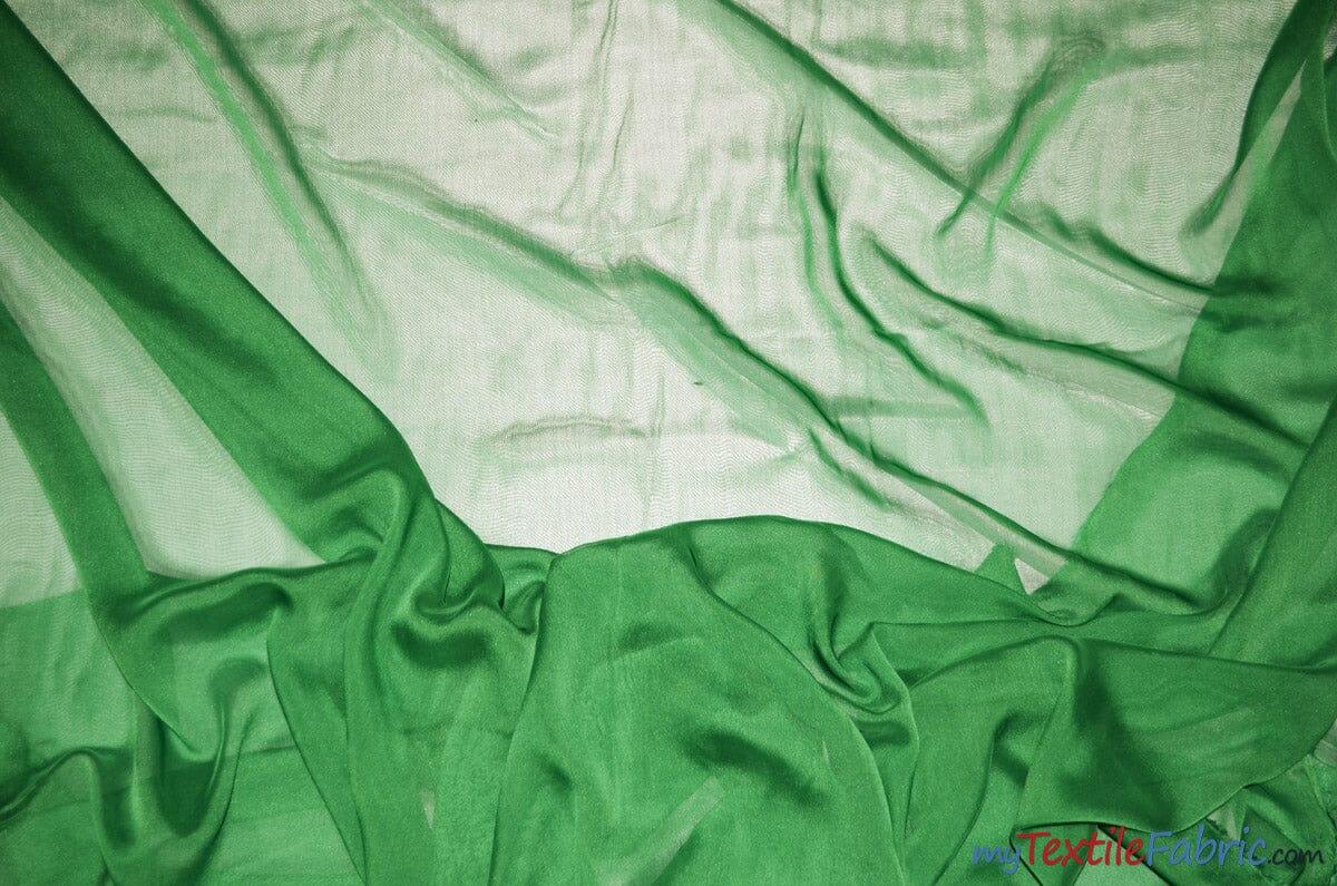 Two Tone Chiffon Fabric | Iridescent Chiffon Fabric | 60" Wide | Clean Edge | Multiple Colors | Continuous Yards | Fabric mytextilefabric Yards Flag Green 