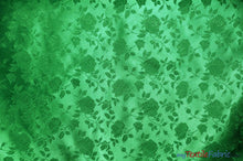 Load image into Gallery viewer, Satin Jacquard | Satin Flower Brocade | Sample Swatch 3&quot;x3&quot; | Fabric mytextilefabric Sample Swatches Flag Green 
