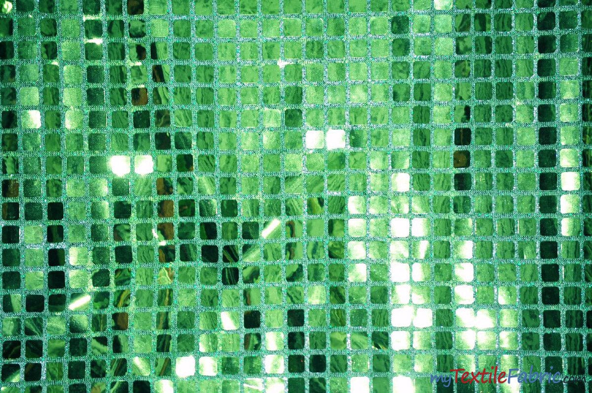 Square Sequins Fabric | Quad Sequins Fabric | 45" Wide | Multiple Colors | Decor and Costumes | Fabric mytextilefabric Yards Flag Green 
