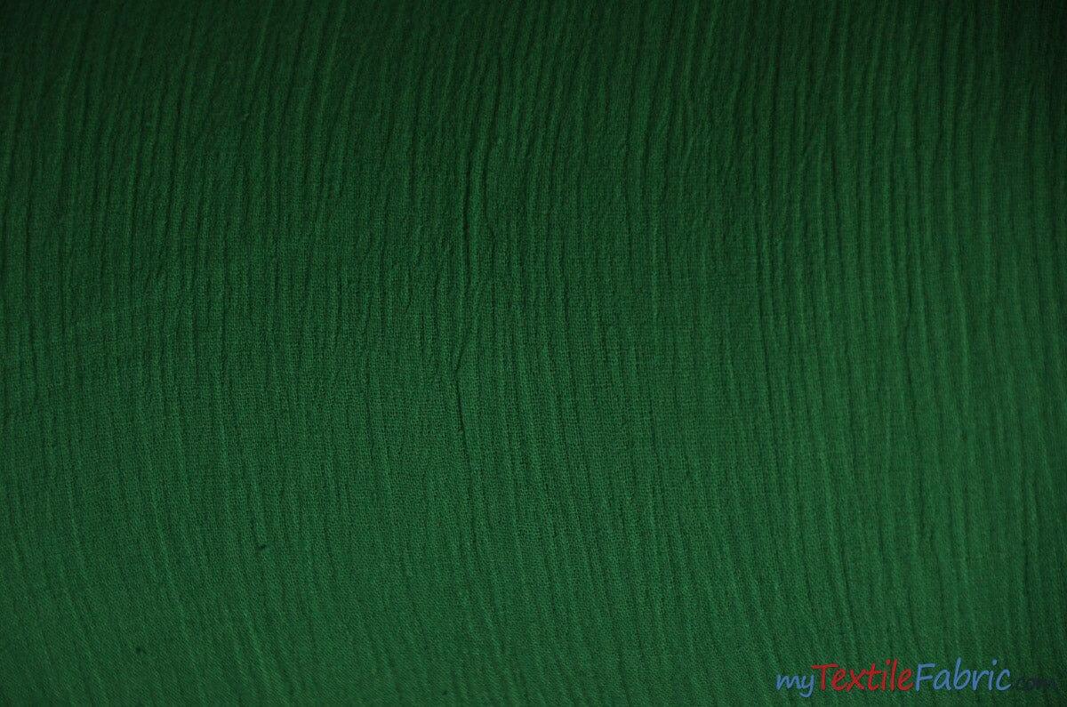 100% Cotton Gauze Fabric | Soft Lightweight Cotton Muslin | 48" Wide | Bolt Pricing | Multiple Colors Fabric mytextilefabric Bolts Flag Green 