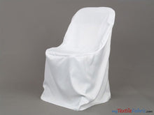 Load image into Gallery viewer, Polyester Folding Chair Cover | Chair Cover for Wedding, Event, Ballroom | Non Stretch Solid Polyester | newtextilefabric By Piece White 