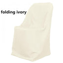 Wrinkle Free Folding Chair Covers | Scuba Folding Chair Cover | Chair Cover for Wedding, Event, Ballroom | White Ivory Black | newtextilefabric By Piece Ivory 