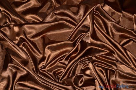 Silky Soft Medium Satin Fabric | Lightweight Event Drapery Satin | 60" Wide | Economic Satin by the Wholesale Bolt | Fabric mytextilefabric Bolts Frappuccino 0011 