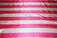 Load image into Gallery viewer, 2.5&quot; Stripe Satin Fabric | Soft Satin Stripe Charmeuse Fabric | 60&quot; Wide | Multiple Colors | Fabric mytextilefabric Bolts Fuchsia 2.5 Inch Stripe 
