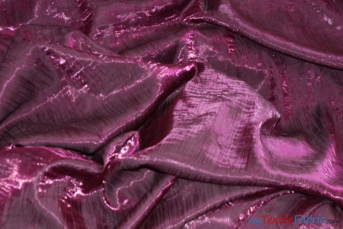 Iridescent Crush Shimmer Fabric | Iridescent Fabric | 54" Wide | Multiple Colors | Wholesale Bolt | Fabric mytextilefabric Bolts Fuchsia Black 